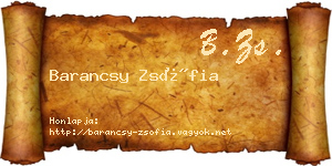 Barancsy Zsófia névjegykártya
